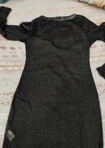 Black Sheer Sleeve Top