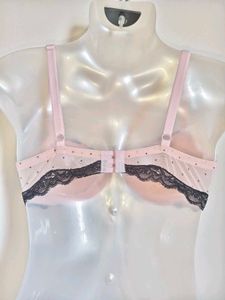 Cute Pink &amp; Black Lace Bra 34C