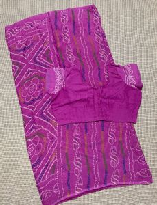 Magenta Bandhani Saree with Blouse
