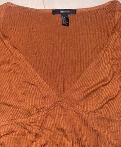 Deep V-Neck Long Sleeve Top