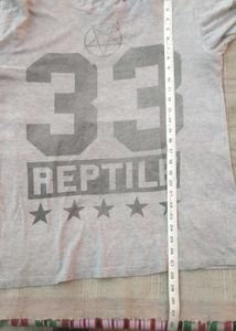 Graphic  Grey  Print T-Shirt
