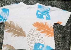 Tropical Leaf Print T-Shirt