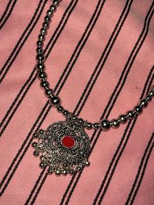 Silver Tone Beaded Necklace
