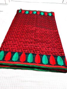 Pure Silk- Green &amp; Red Saree