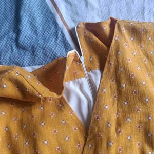 Yellow Floral Tie Top Bust 36