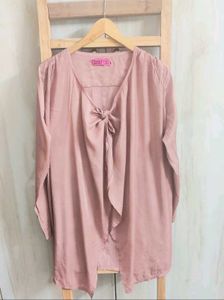 Blush Tie-Front shrug Free size