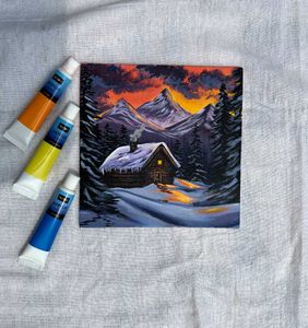 Aesthetic Winter Landscape Painting