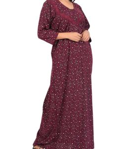 Maroon Printed Nighty