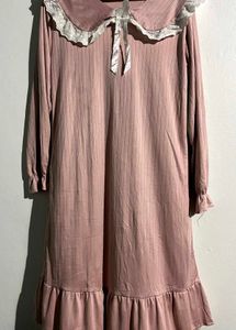 Pink Ruffle Trim Nightgown