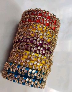 5 Sets Of Silk Bangles Combo Offer Bangle
