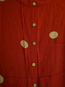 Women&#39;s Cotton Printed Maroon Hand-Print Kurta Set