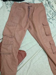 Dark Maroon And Light Maron Cargo Trousers