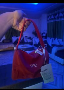 red makeup bag
