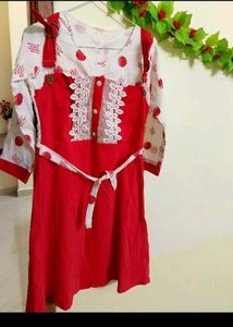 ❤🤍 Red And White Ethentic Top