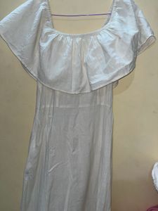 Off Shoulder Linen Dress