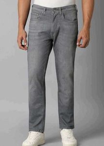 Men Slim Fit Black Charcoal Grey Jeans