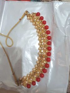 Red & Pearl Statement Necklace