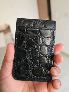 MANGO Croc Effect Black Card Holder