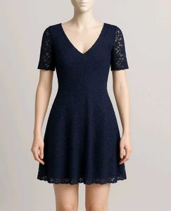 Navy Lace Fit & Flare Dress