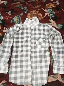 Grey &amp; White Checkered Shirt
