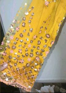 Elegant Yellow Embroidered Anarkali For Haldi