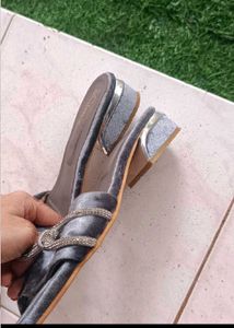Grey Velvet Flats