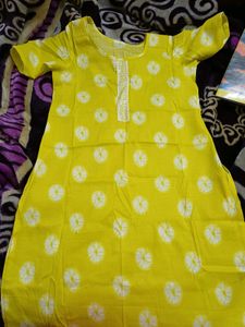 Yellow Printed Kurta Set
