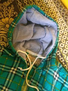 Blue Plaid Hoodie Shirt - Men&#39;s