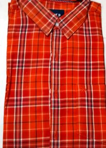 CODE Orange Plaid Full Sleeved Shirt