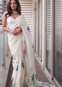 Elegant Floral Print Saree