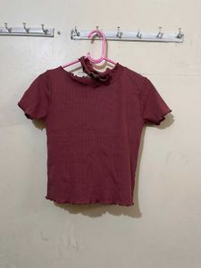 Cute Ruffle Neck Top