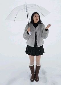 Gray Faux Fur Jacket