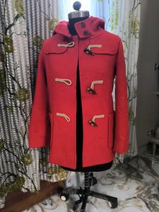 Red Hooded Duffle Coat
