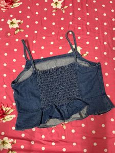 Denim Corset Type Crop Top