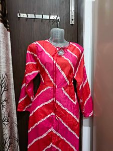 Red &amp; Pink Chevron Print Dress