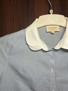 Striped Blouse with Peter Pan Collar