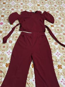 Maroon Two-Piece Set