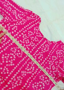 Pink Bandhani Kurta