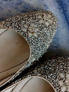 Sparkly Silver Flats