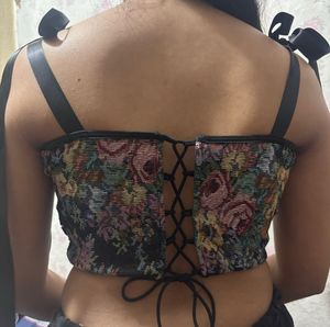 Floral Tapestry Corset Top