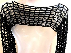 ⛧Black Crochet Bolero Sleeves