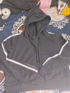 Black Crop Hoodie