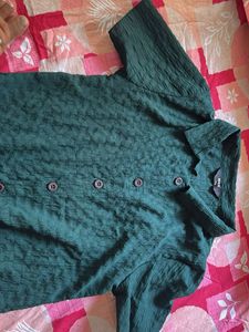 Max Green Button-Down Top