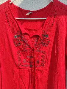 BARE Red Embellished Top