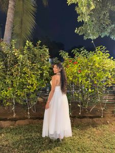 Elegant White Halter Neck Dress