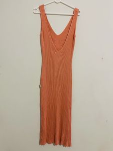 Sexy Resort Wear Peach Bodycon Dress
