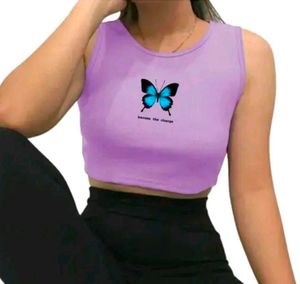 Butterfly Cropped Tank