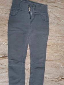 High Waisted Gray Jeans