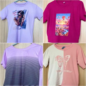 Used 4 Trendy Graphic T-Shirt Bundle