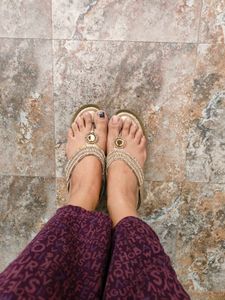 Golden Partywear Flats